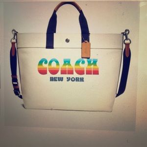 Coach Extra Large Tote With Rainbow Animation
